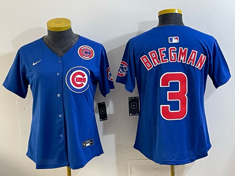Youth 2026 Chicago Cubs #3 Bregman Blue Game Nike MLB Jersey style 008